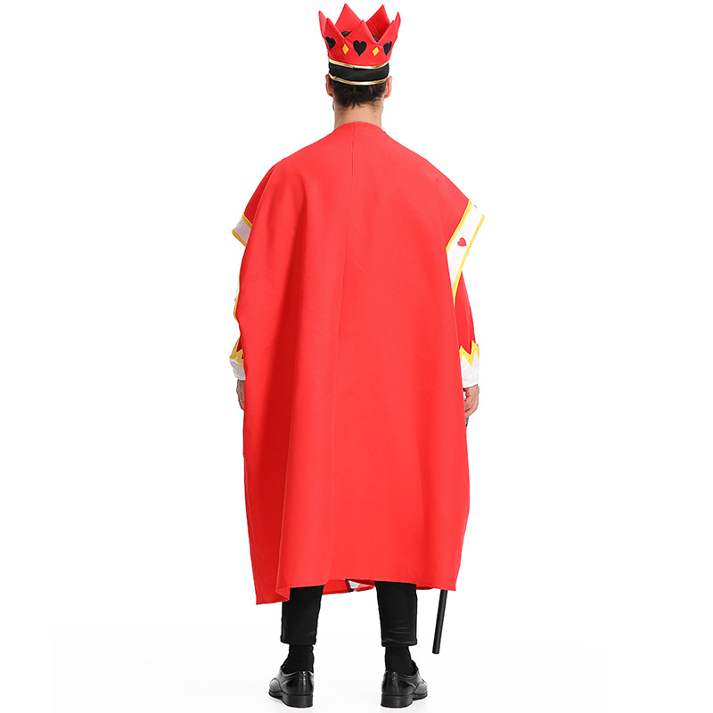 Halloween-themed playing card king family costume stage performance character red king dress