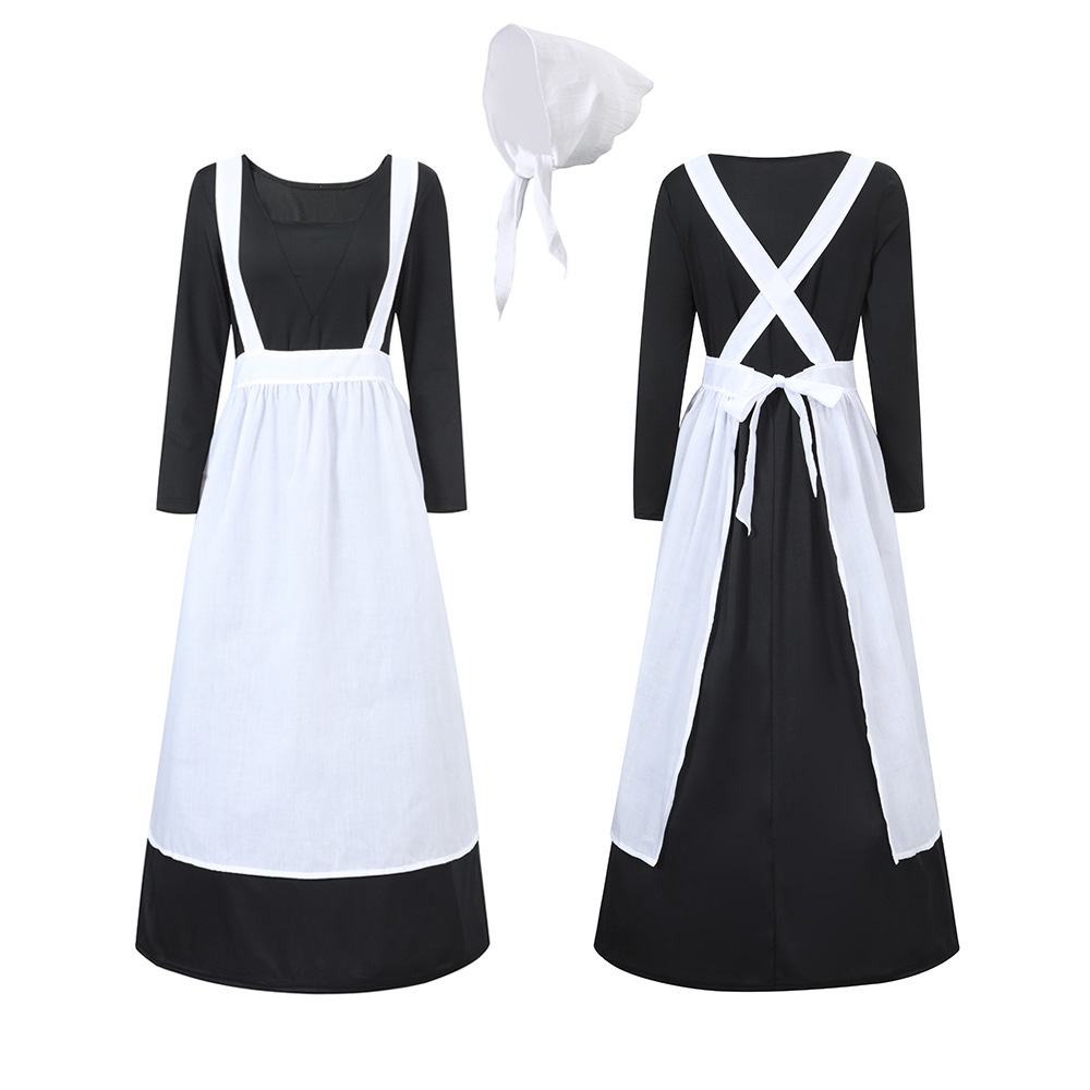 Halloween costume, European farm girl dress, coffee shop maid cosplay stage costume