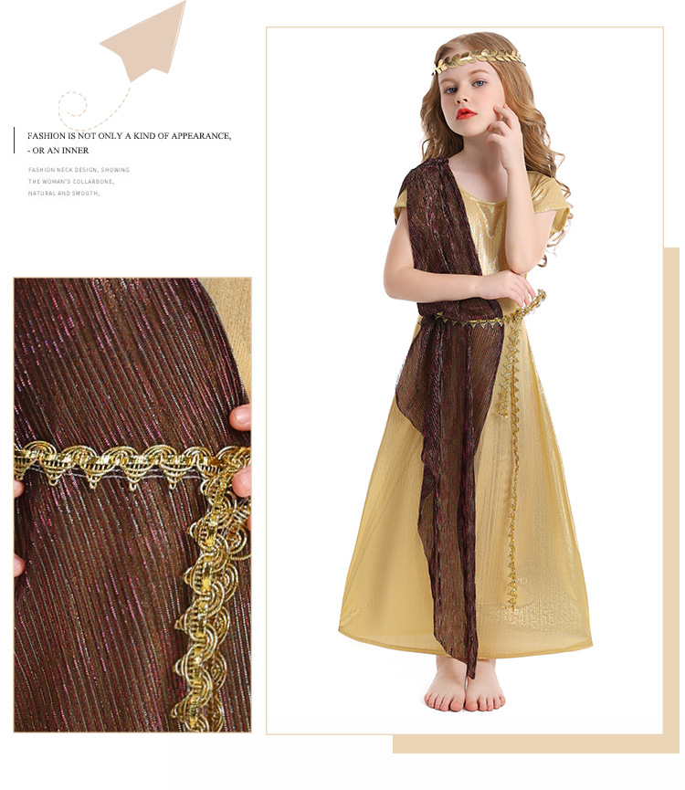 Children's Day costume: Ancient Greek and Roman mythology cosplay goddess role-playing costume, Cleopatra costume