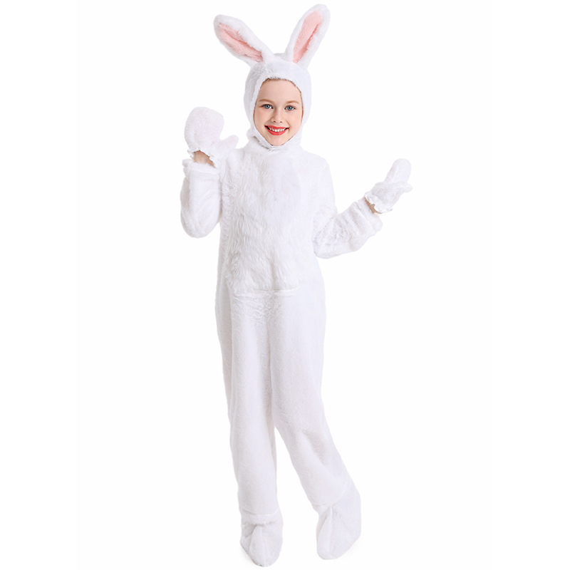 Halloween costumes for kids, cute plush bunny animal costumes, forest stage performance costumes, onesie pajamas
