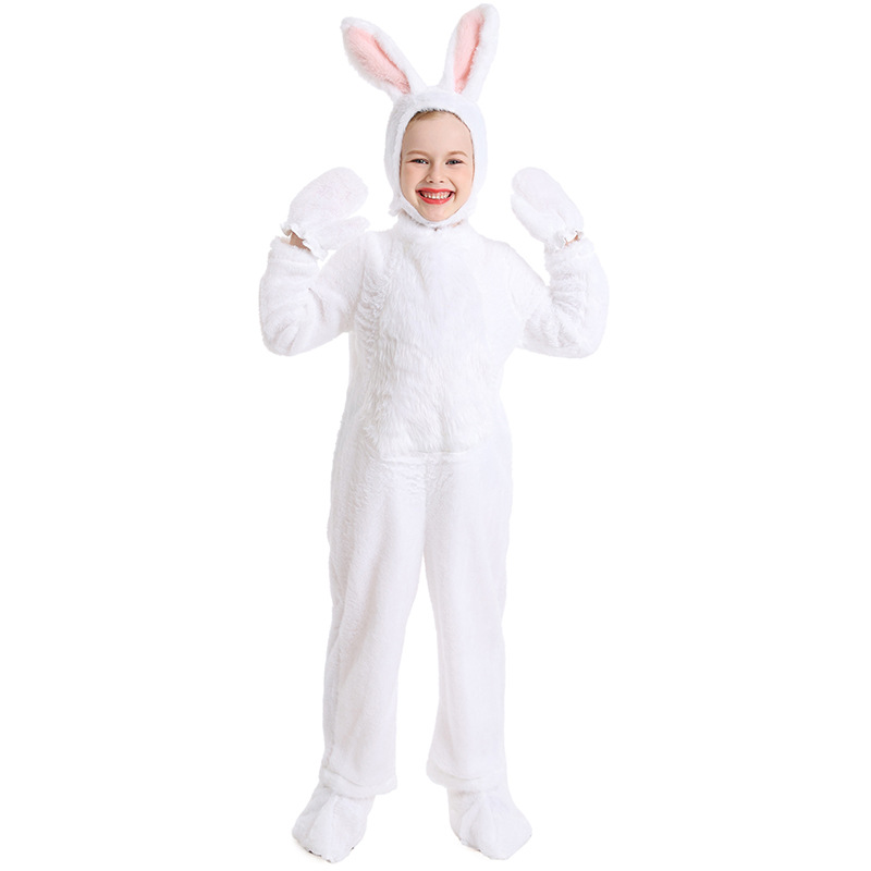Halloween costumes for kids, cute plush bunny animal costumes, forest stage performance costumes, onesie pajamas