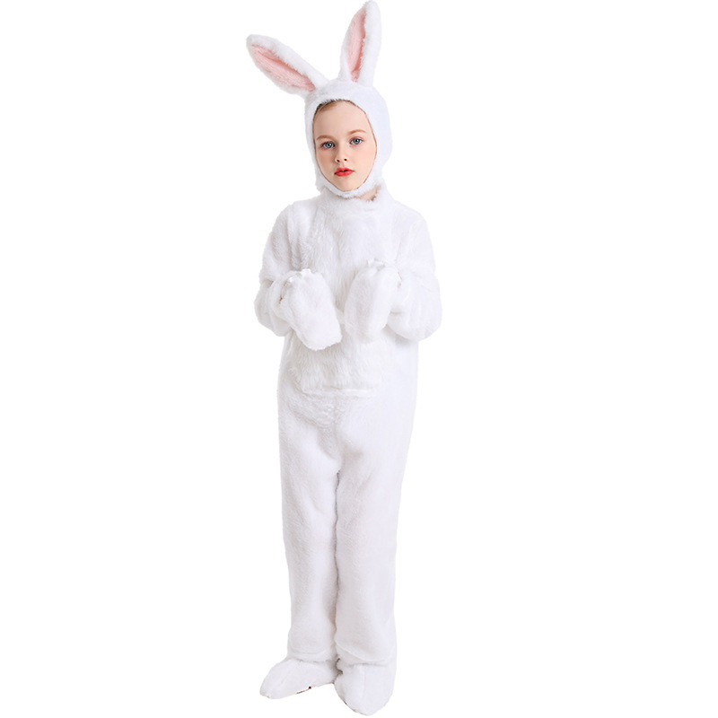 Halloween costumes for kids, cute plush bunny animal costumes, forest stage performance costumes, onesie pajamas