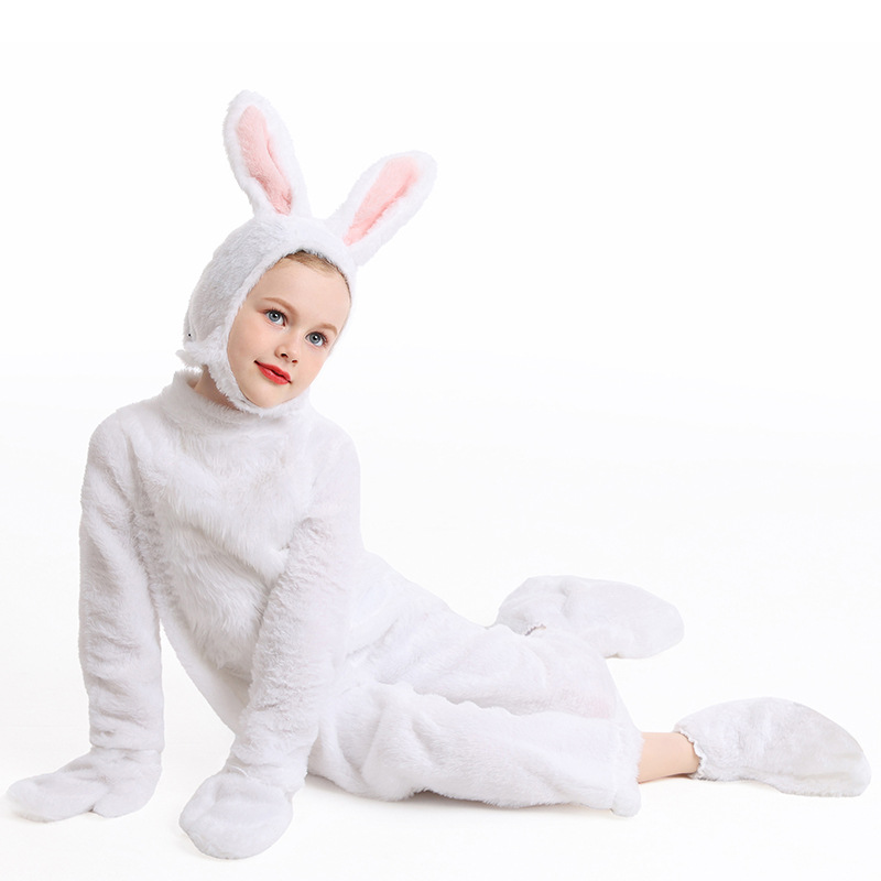 Halloween costumes for kids, cute plush bunny animal costumes, forest stage performance costumes, onesie pajamas
