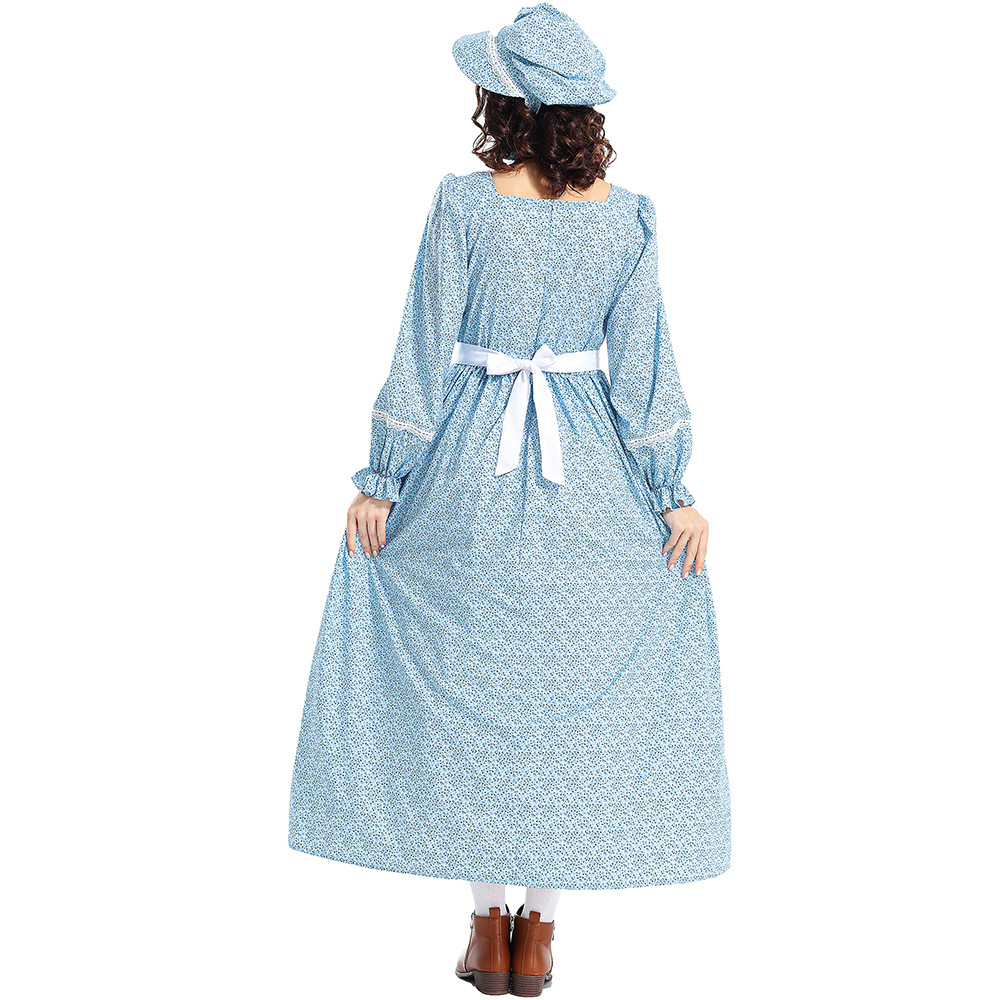 Halloween cosplay outfit: manor farm owner costume, pastoral floral dress, avant-garde maid outfit