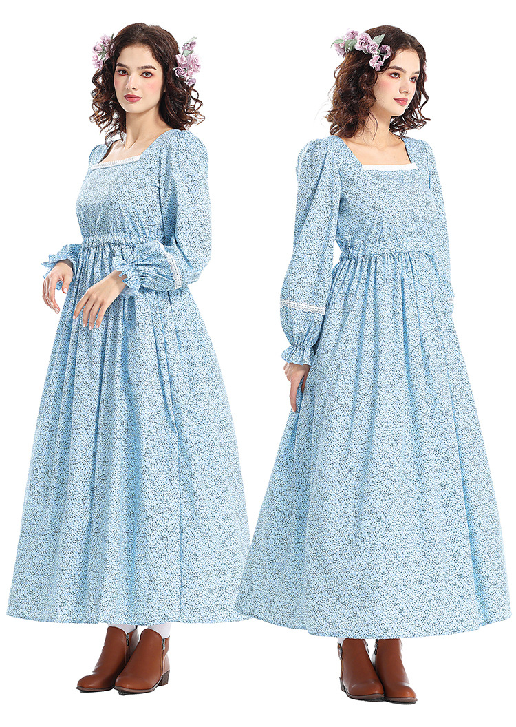 Halloween cosplay outfit: manor farm owner costume, pastoral floral dress, avant-garde maid outfit
