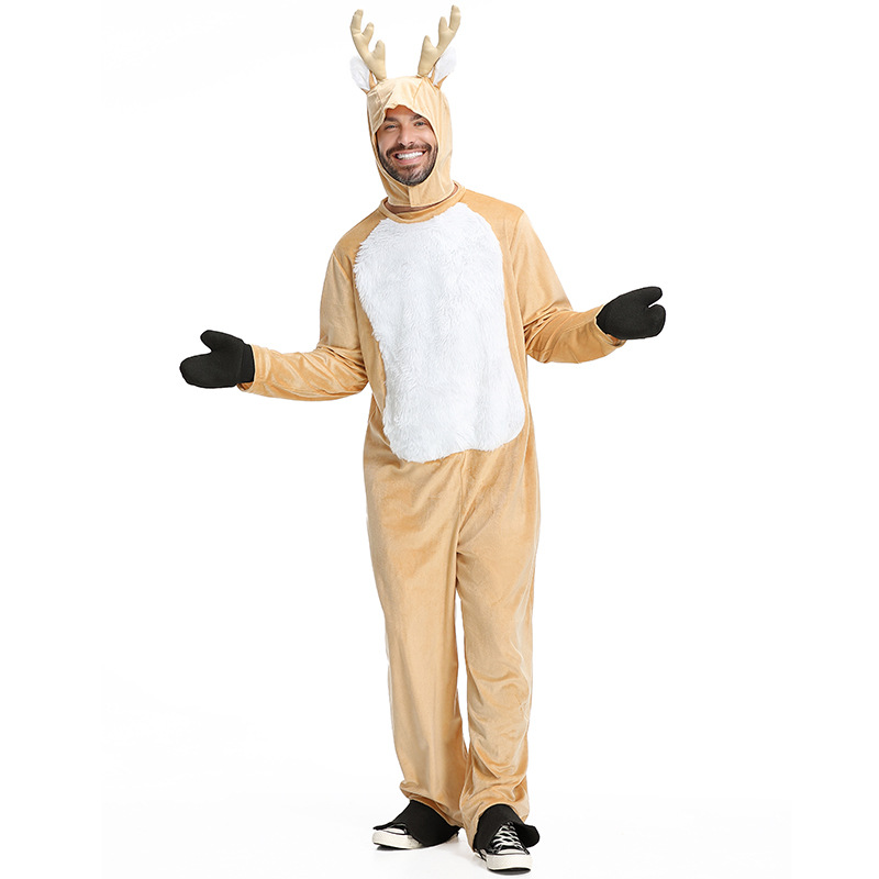 Plus Size Men's Reindeer Costume Christmas Animal Dress Pajama Party Outfit