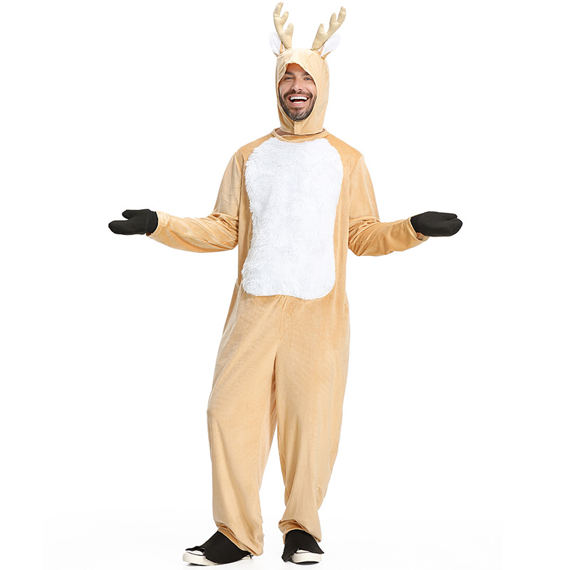 Plus Size Men's Reindeer Costume Christmas Animal Dress Pajama Party Outfit