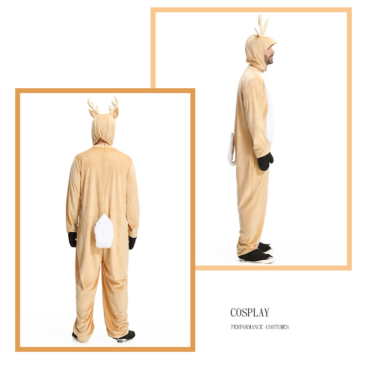 Plus Size Men's Reindeer Costume Christmas Animal Dress Pajama Party Outfit