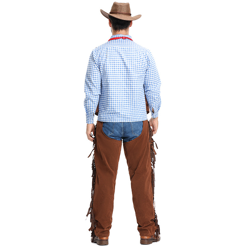 Halloween Costume Pioneer Texas Western Cowboy Suit for Adults (Men's Style)