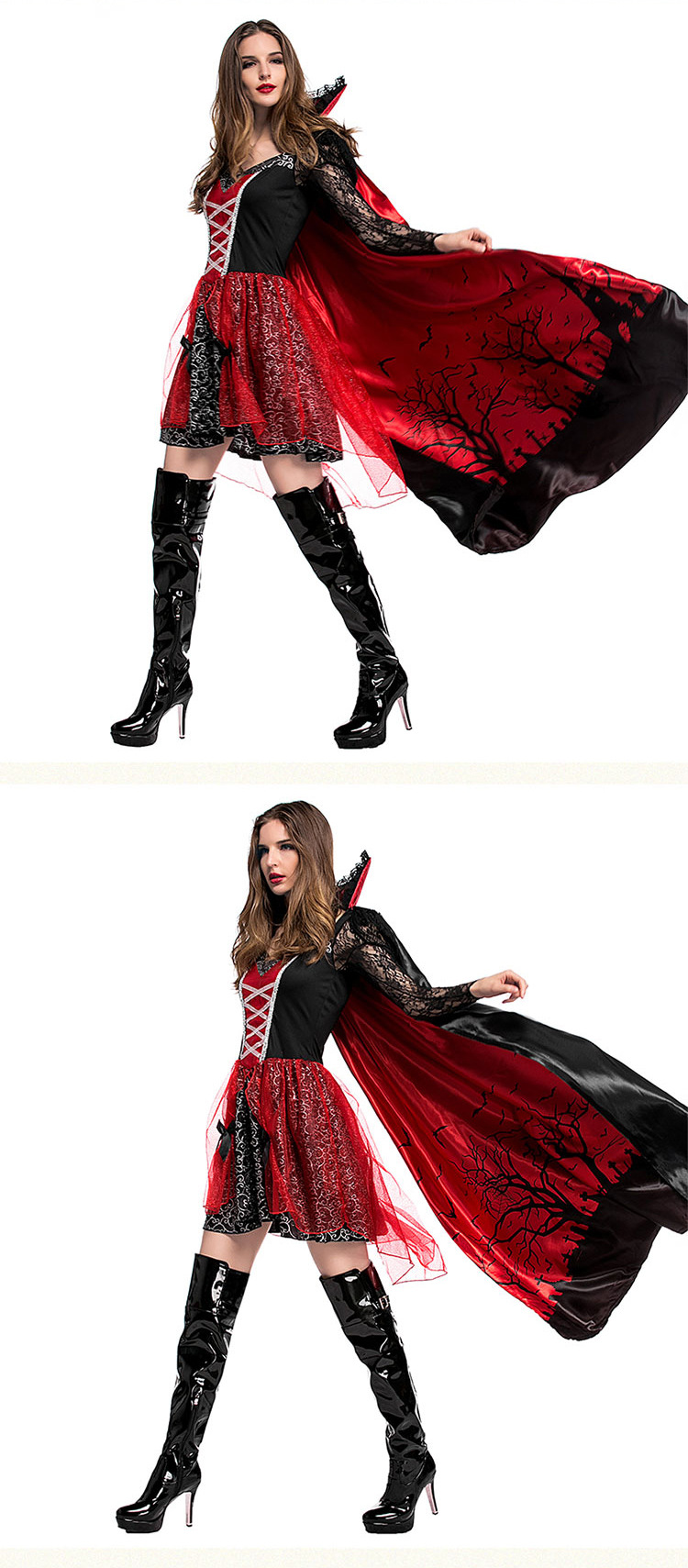Halloween costume styles: Bat Queen, Vampire, Bloody Mary, Court Ball Dress, Tulle Skirt