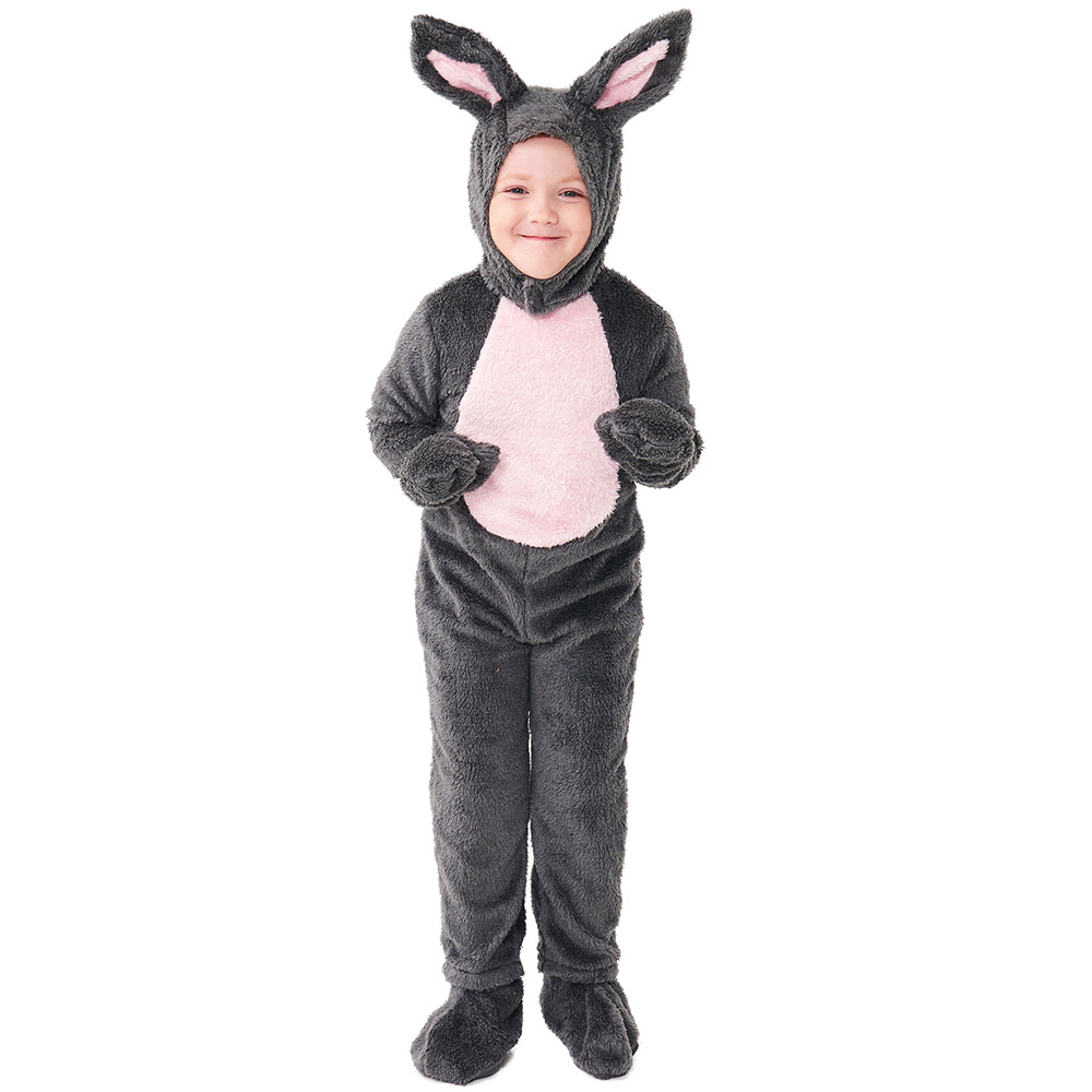 Halloween costumes for children, gray plush rabbit animal costume, fairy tale fairy tale bunny dance onesie pajamas