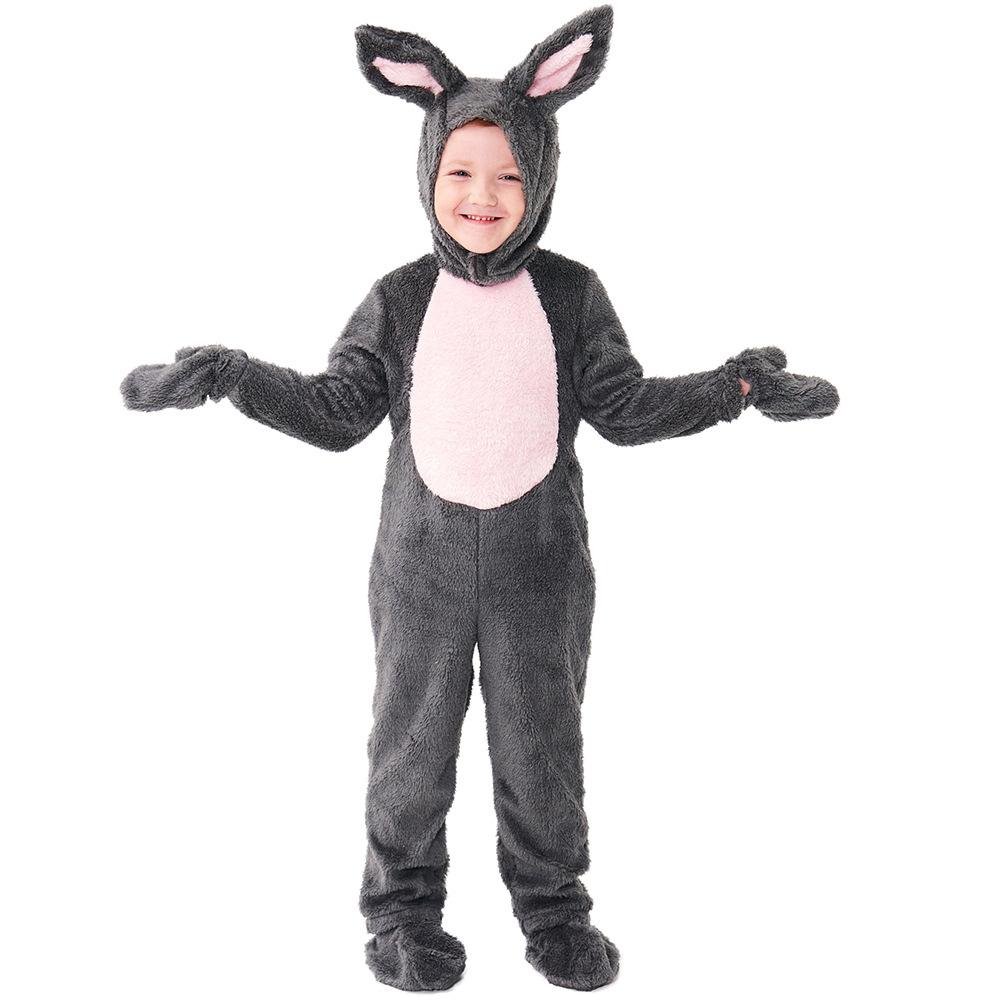 Halloween costumes for children, gray plush rabbit animal costume, fairy tale fairy tale bunny dance onesie pajamas