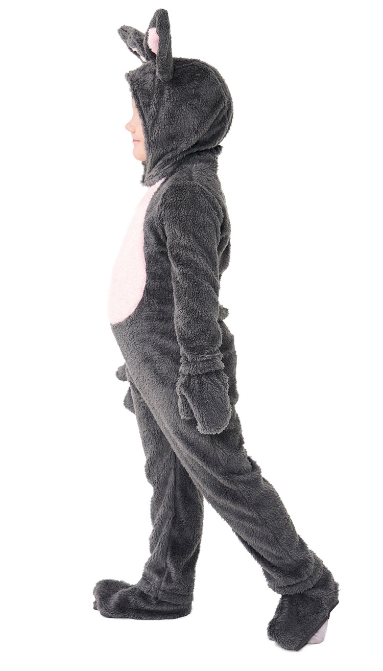 Halloween costumes for children, gray plush rabbit animal costume, fairy tale fairy tale bunny dance onesie pajamas