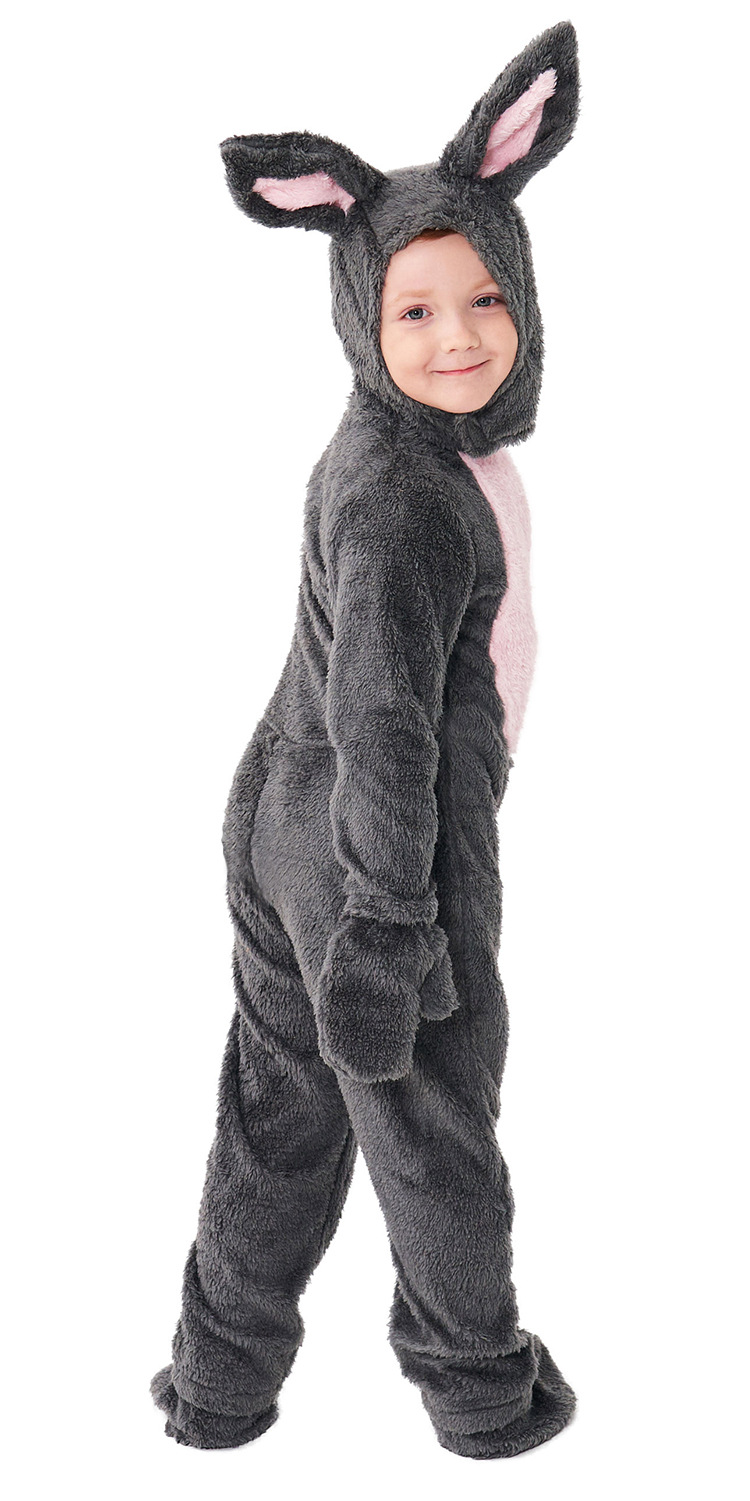 Halloween costumes for children, gray plush rabbit animal costume, fairy tale fairy tale bunny dance onesie pajamas