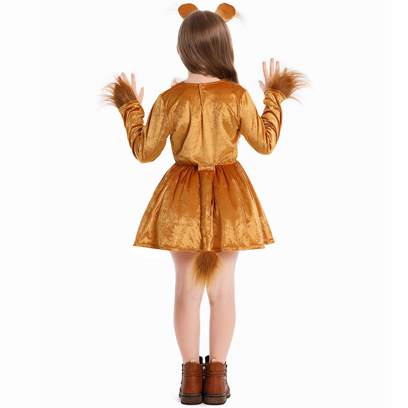 Children's Lion Dress Animal Costume Halloween Girls' Little Lion Stage Role-Playing Performance Costume