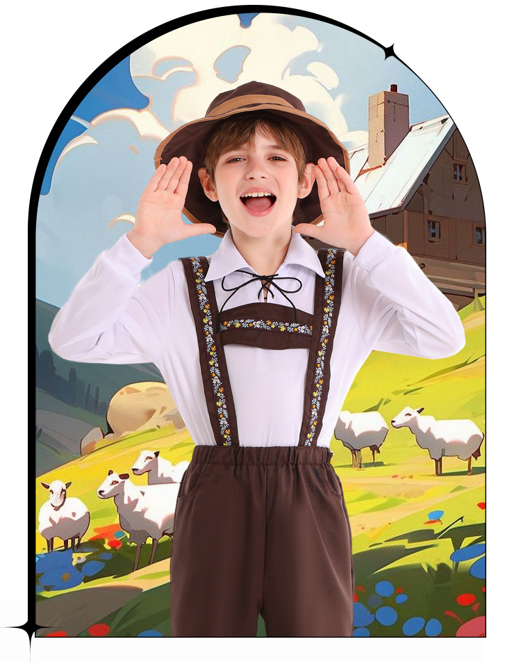 Children's Day costumes, German Beer Festival costumes, boys' performance costumes, Alpine folk costumes, theatrical costumes, and everyday stage costumes.