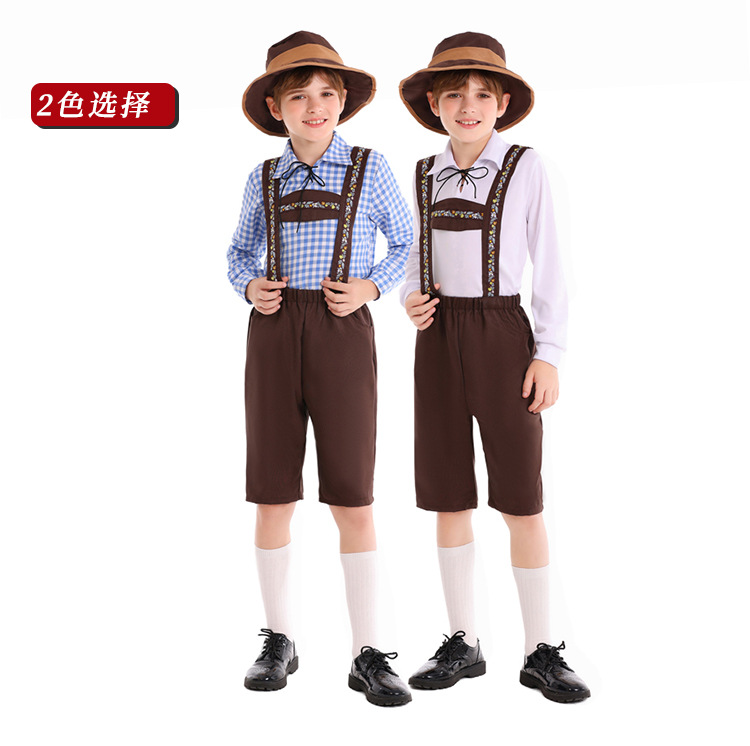 Children's Day costumes, German Beer Festival costumes, boys' performance costumes, Alpine folk costumes, theatrical costumes, and everyday stage costumes.