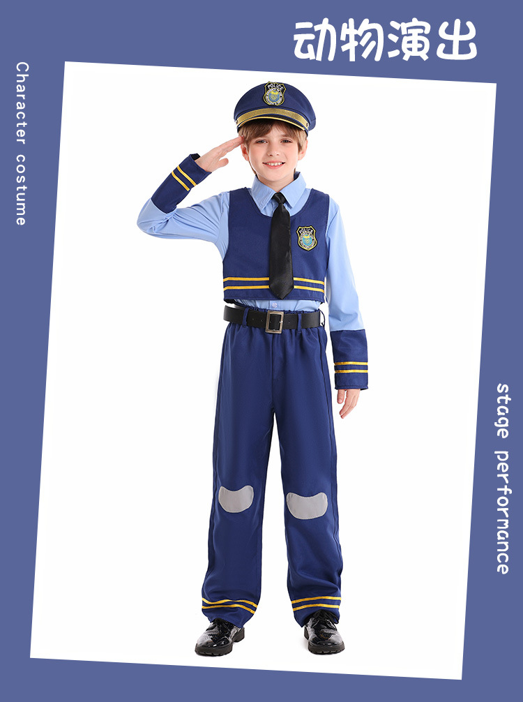 Children's Day boy's stage costume, Halloween bunny police officer, kindergarten program performance costume