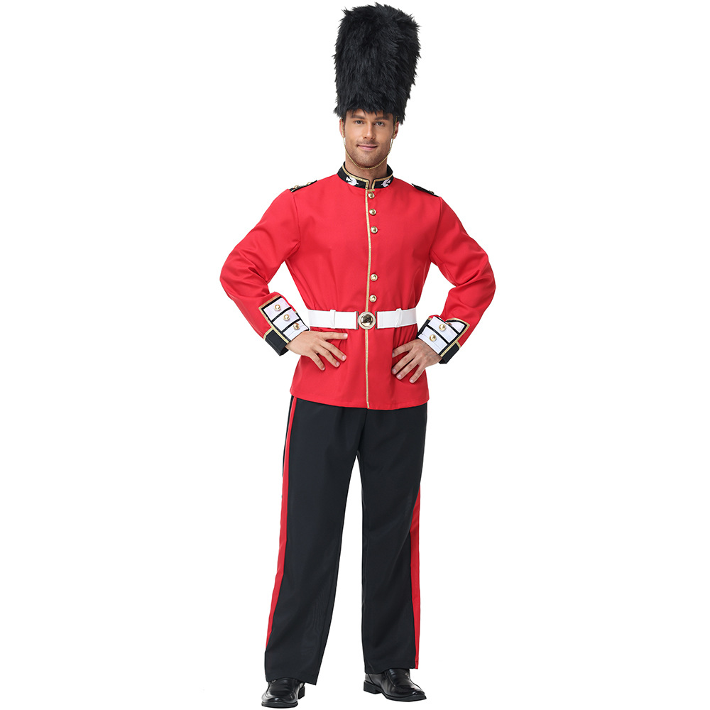 Halloween costumes, British Royal Guard adult male stage performance costumes, royal guard cosplay honor guard