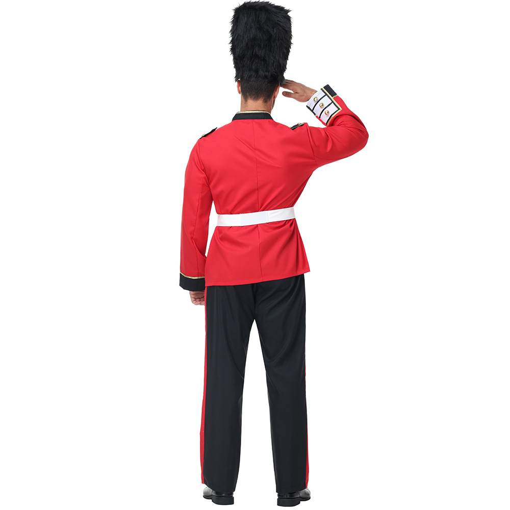 Halloween costumes, British Royal Guard adult male stage performance costumes, royal guard cosplay honor guard