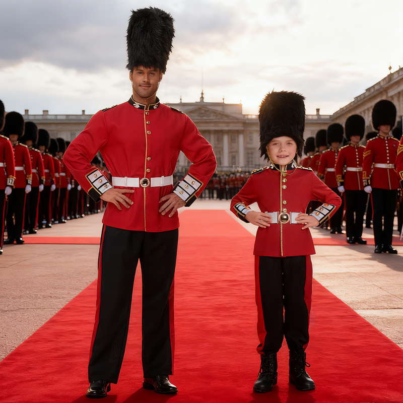 Halloween costumes, British Royal Guard adult male stage performance costumes, royal guard cosplay honor guard