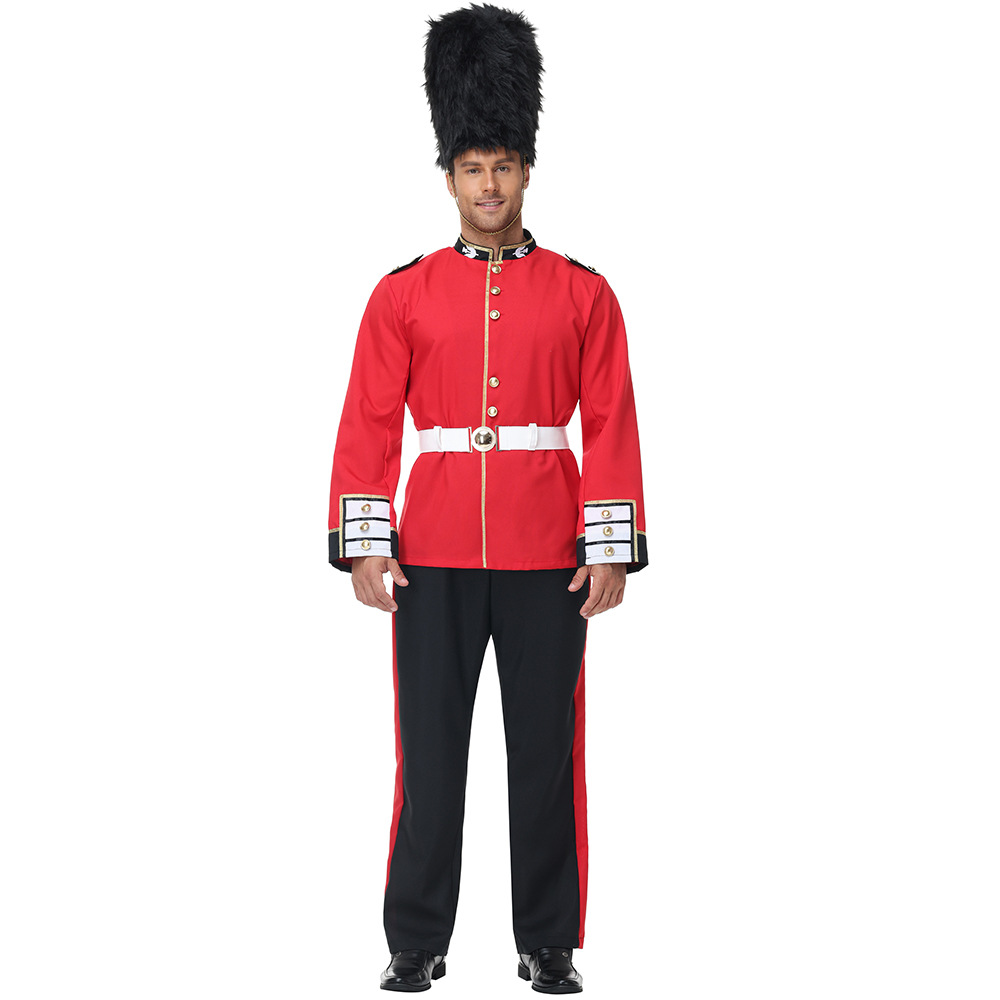 Halloween costumes, British Royal Guard adult male stage performance costumes, royal guard cosplay honor guard
