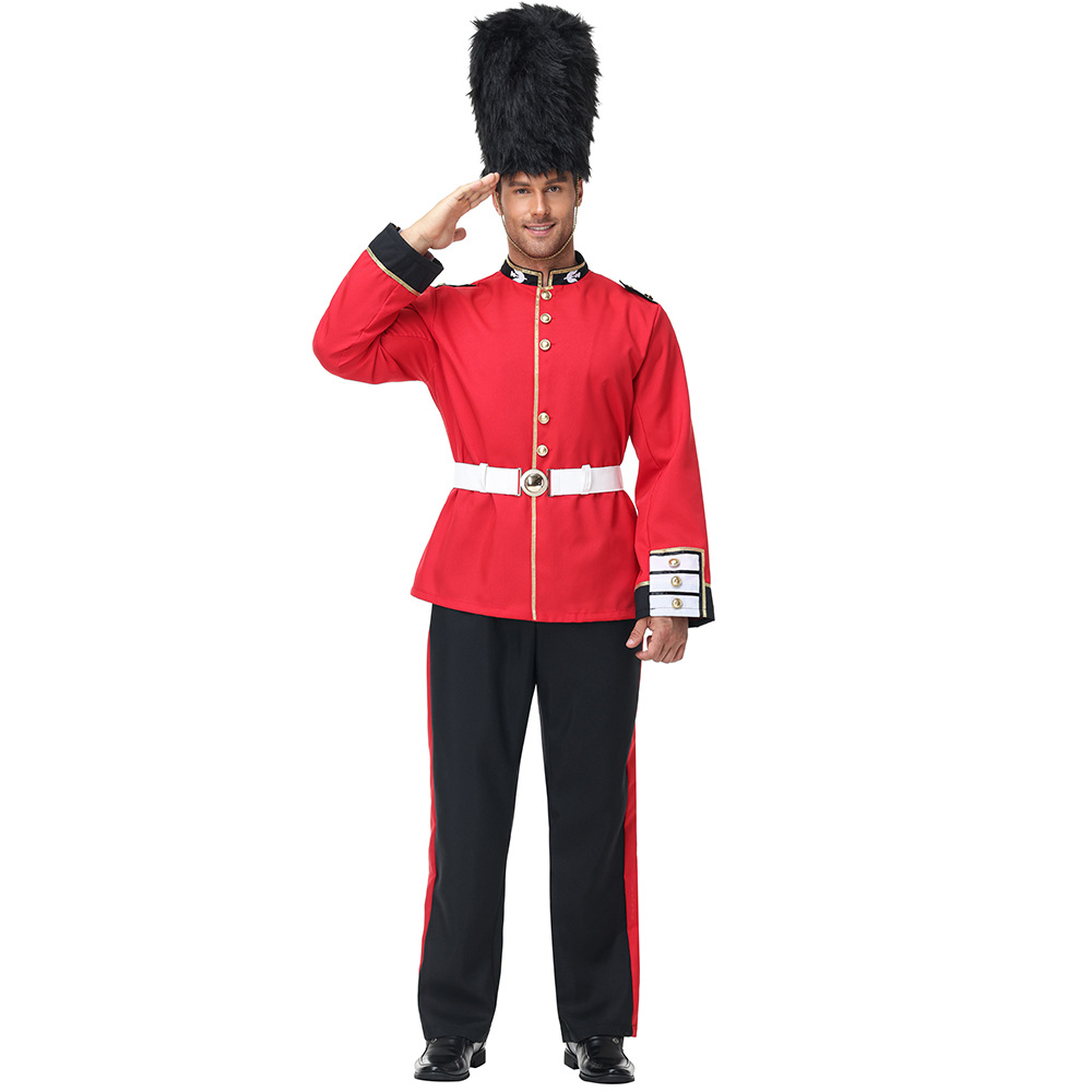 Halloween costumes, British Royal Guard adult male stage performance costumes, royal guard cosplay honor guard