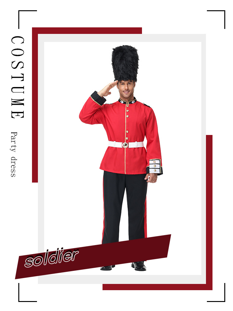 Halloween costumes, British Royal Guard adult male stage performance costumes, royal guard cosplay honor guard