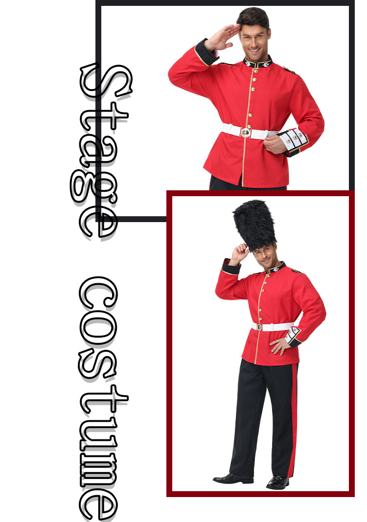 Halloween costumes, British Royal Guard adult male stage performance costumes, royal guard cosplay honor guard