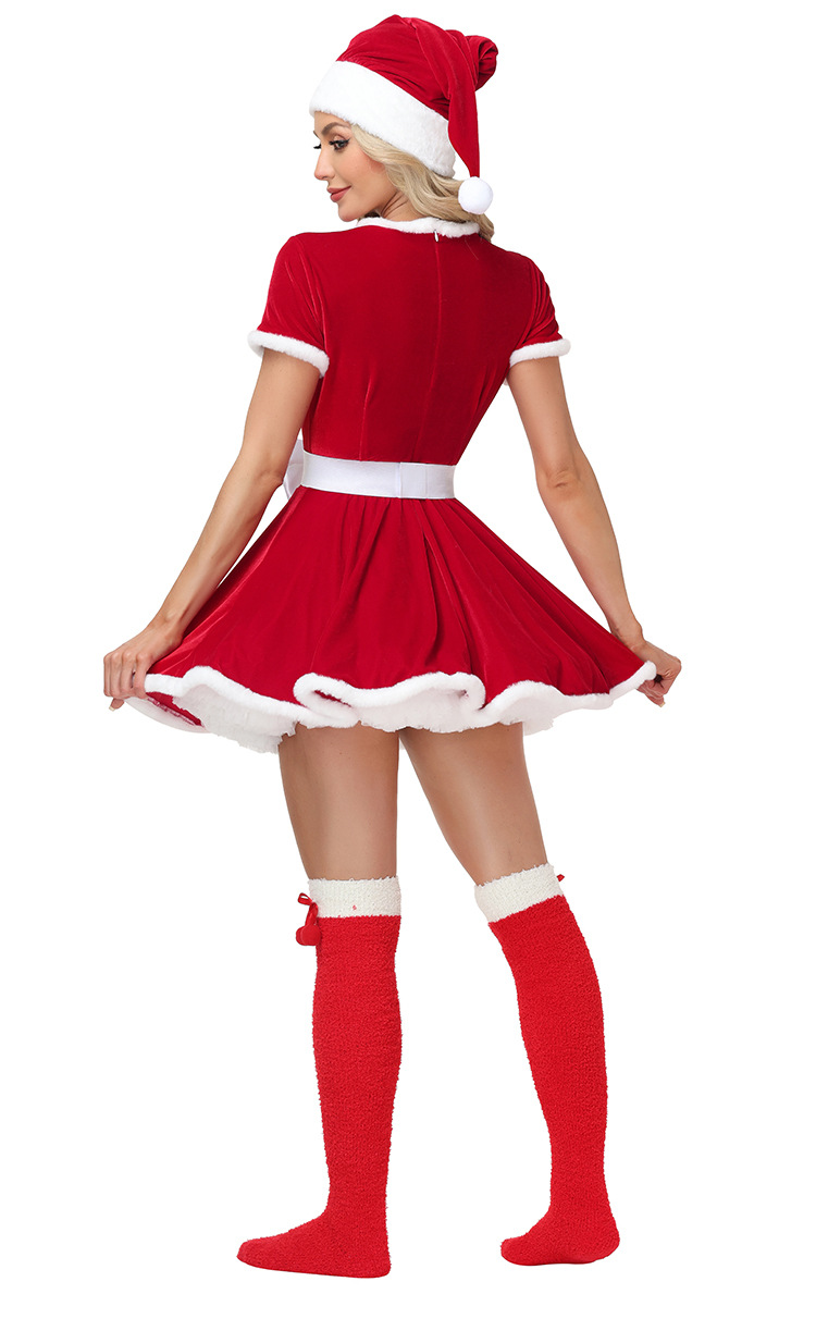 New Christmas Bunny Girl Adult Pink Heart-Shaped Sexy Christmas Performance Costume (Open Chest)