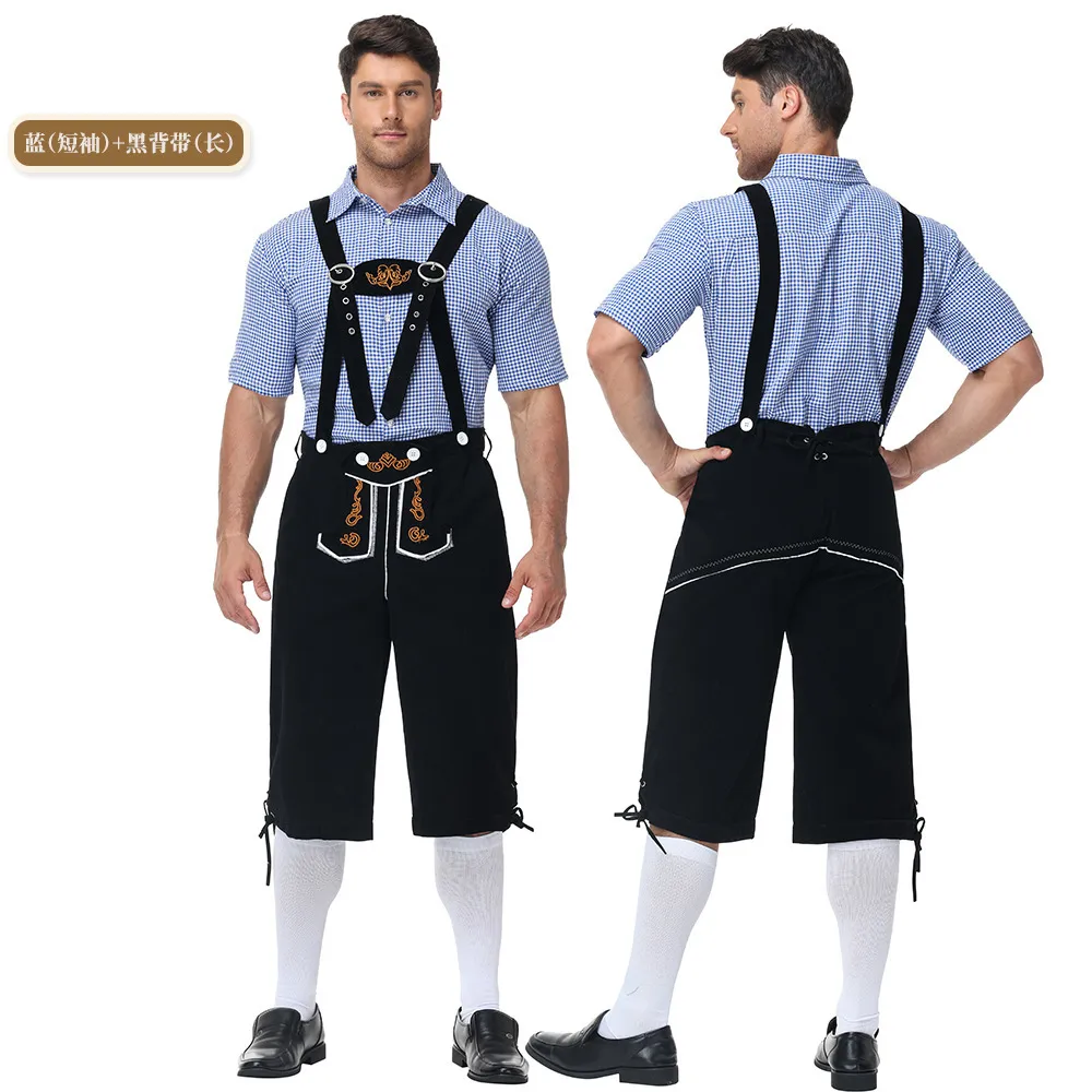 Blue plaid (short-sleeved) + 1995 black