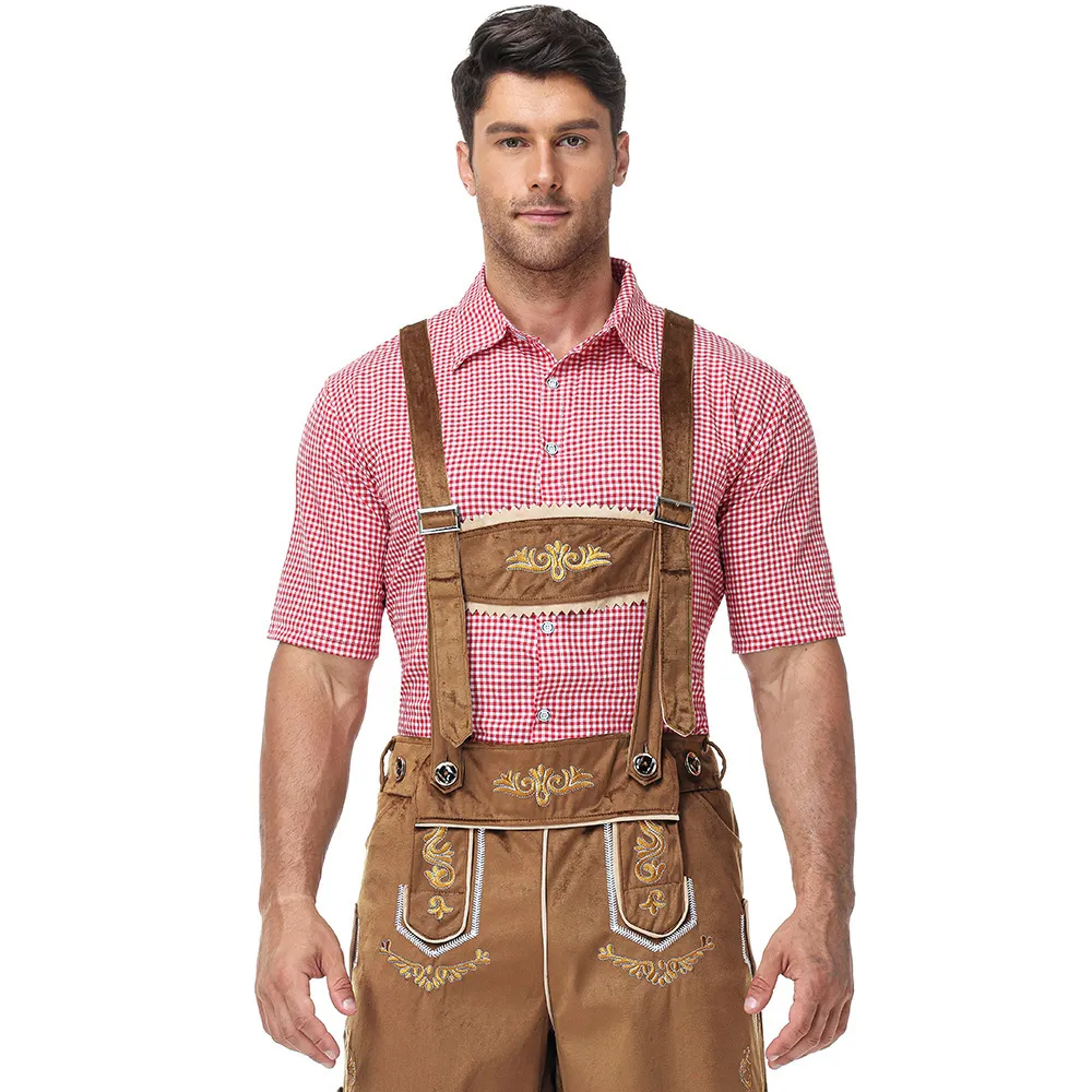 Red plaid (short-sleeved