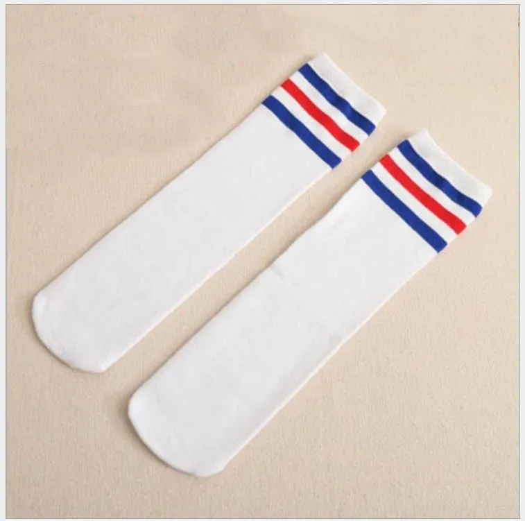 White base with colored stripes