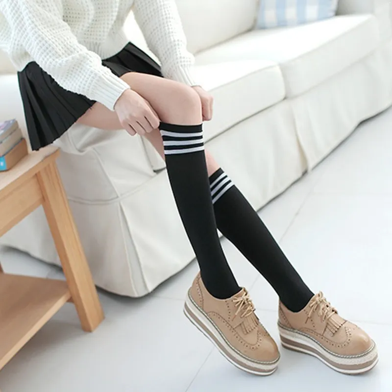 Black with white stripes (stocking style