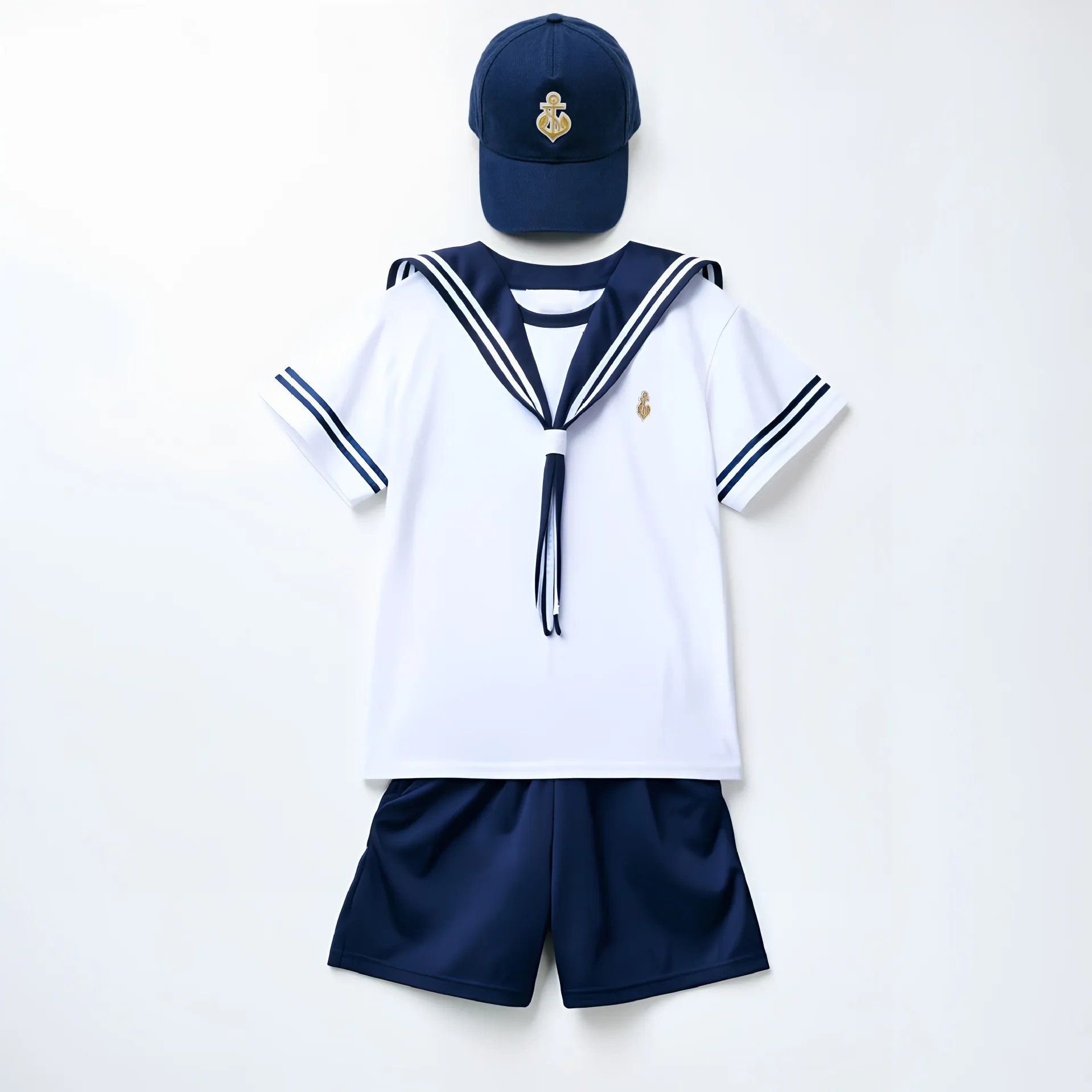 White with blue hat