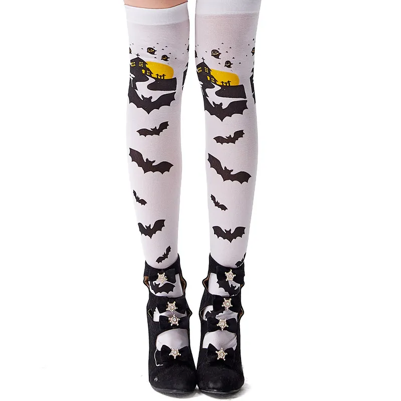 White stockings with black batwing sole
