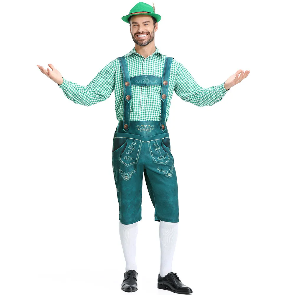 Green suspenders + green plaid