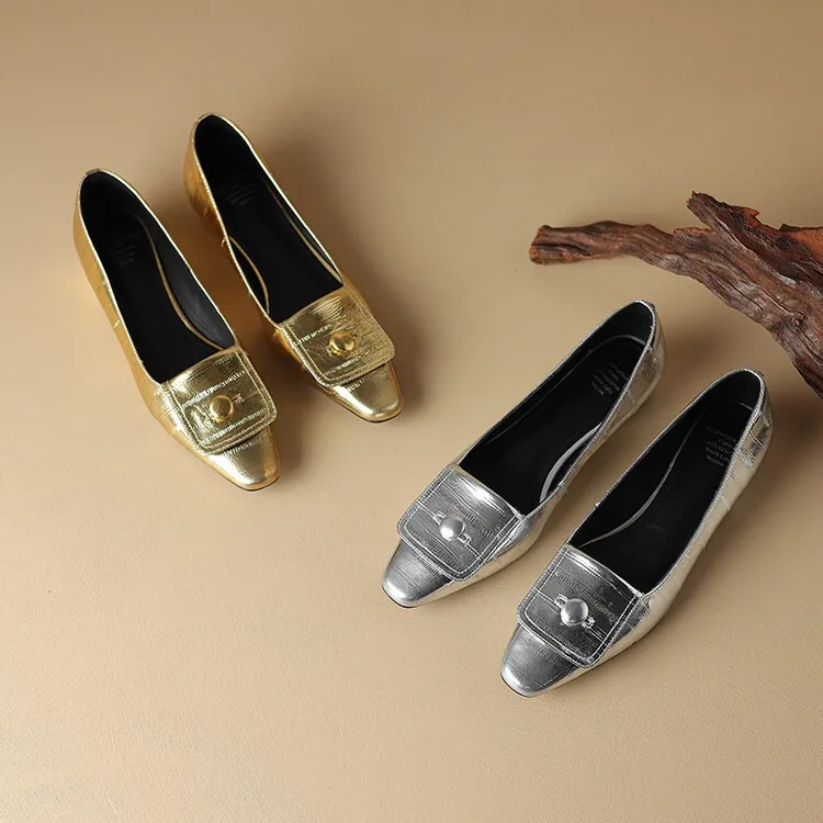 Early Spring French Elegance Pointed Toe Low-Heel Slip-On Flat Shoes for Women