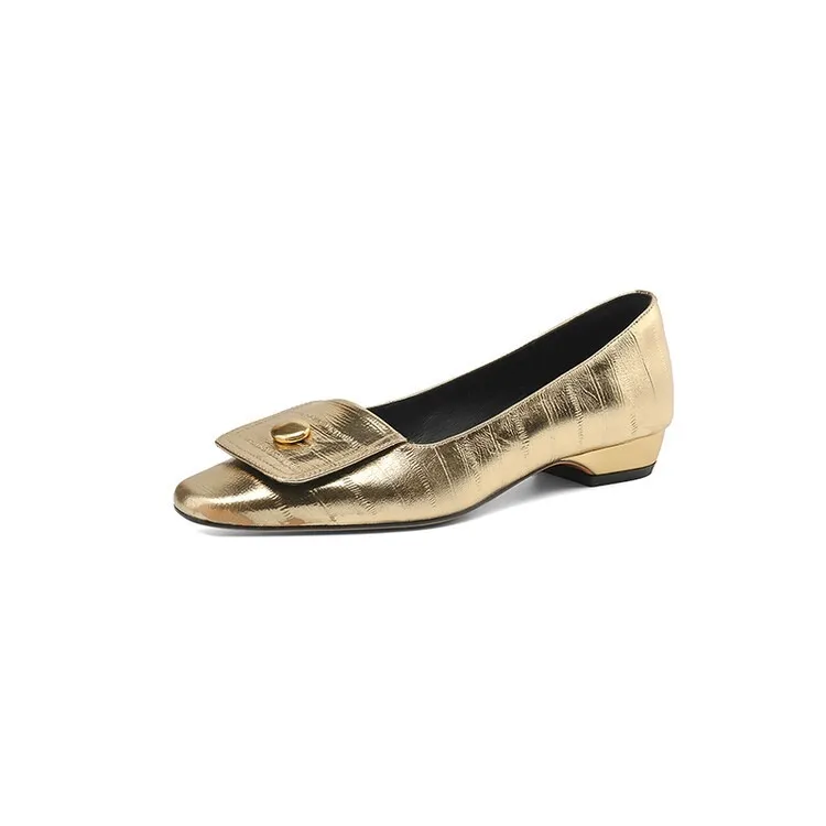 Early Spring French Elegance Pointed Toe Low-Heel Slip-On Flat Shoes for Women