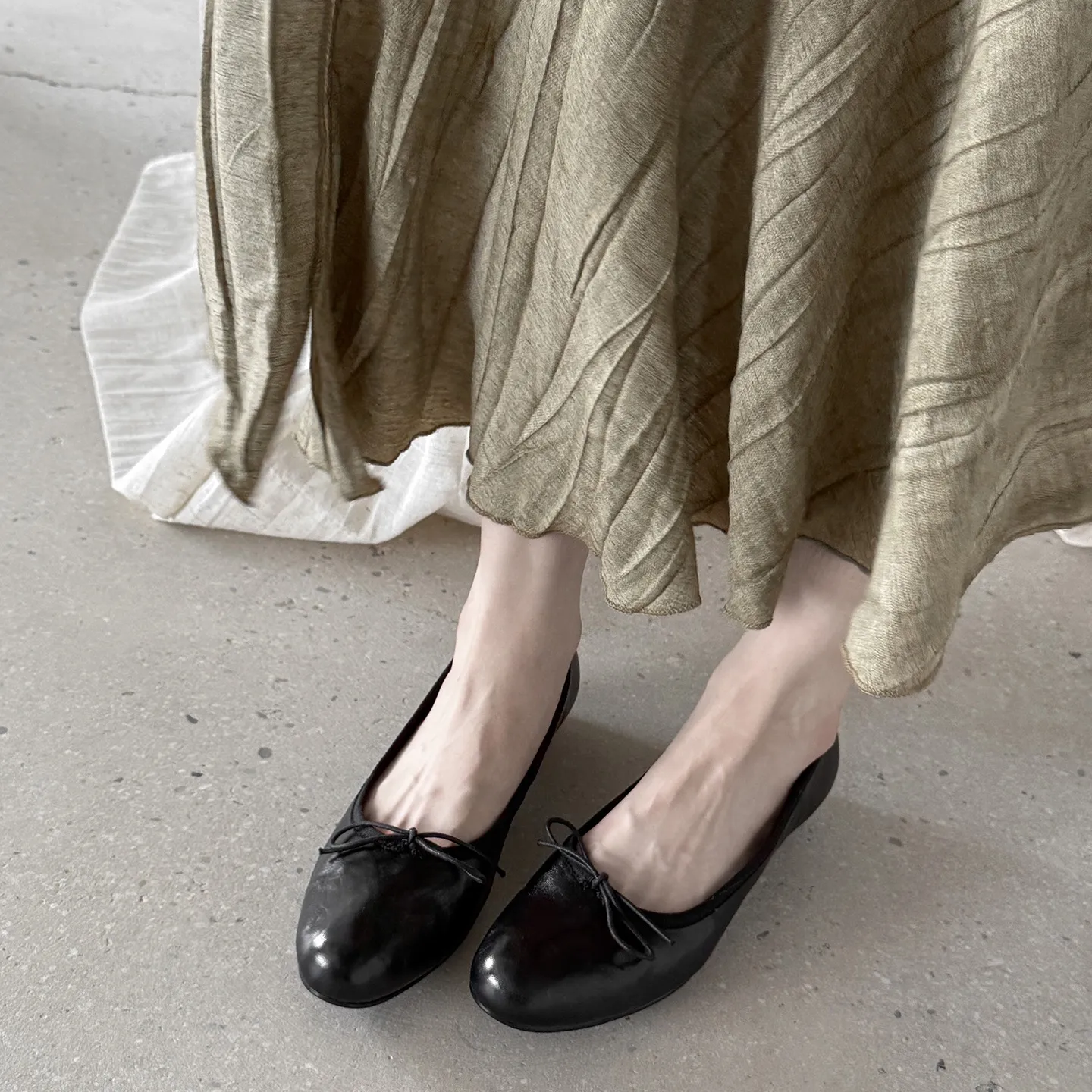 Spring single-shoe wedge heel bow low-cut comfortable cowhide fashion women's shoes