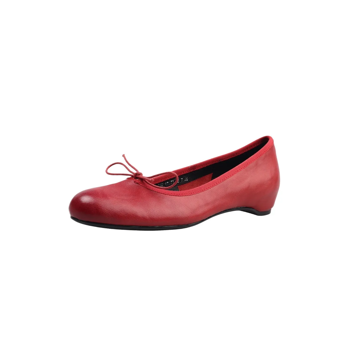 Spring single-shoe wedge heel bow low-cut comfortable cowhide fashion women's shoes