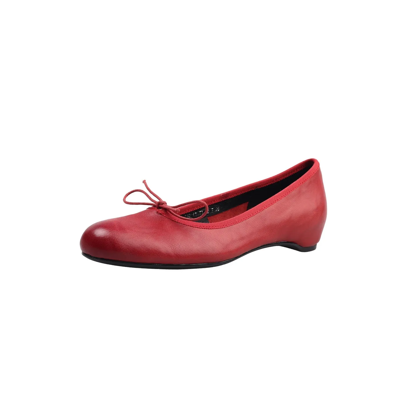 Spring single-shoe wedge heel bow low-cut comfortable cowhide fashion women's shoes