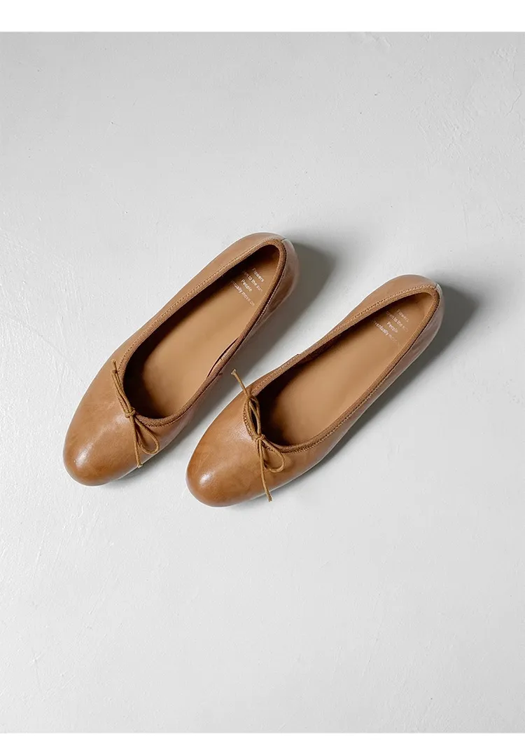 Spring single-shoe wedge heel bow low-cut comfortable cowhide fashion women's shoes