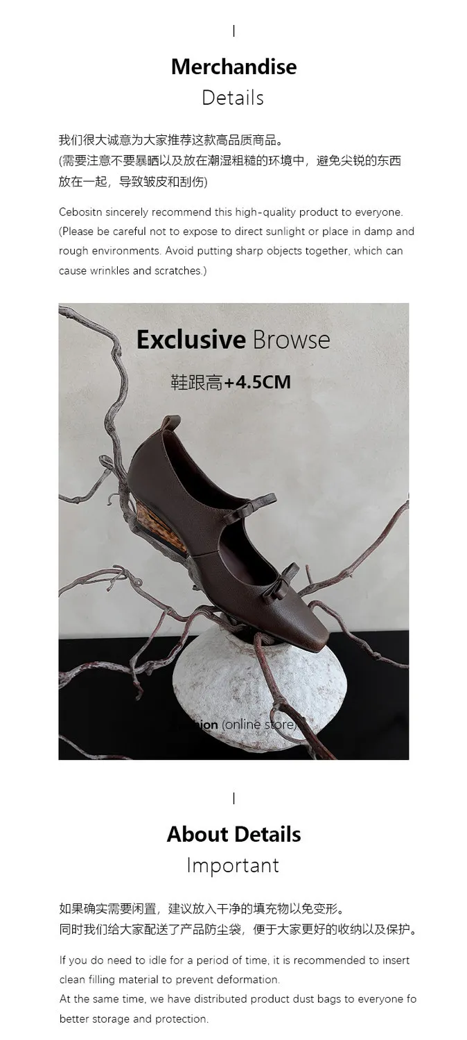 Spring single shoes, square toe, wedge heel, double bow, low-cut cowhide fashion women's shoes, 12-15h