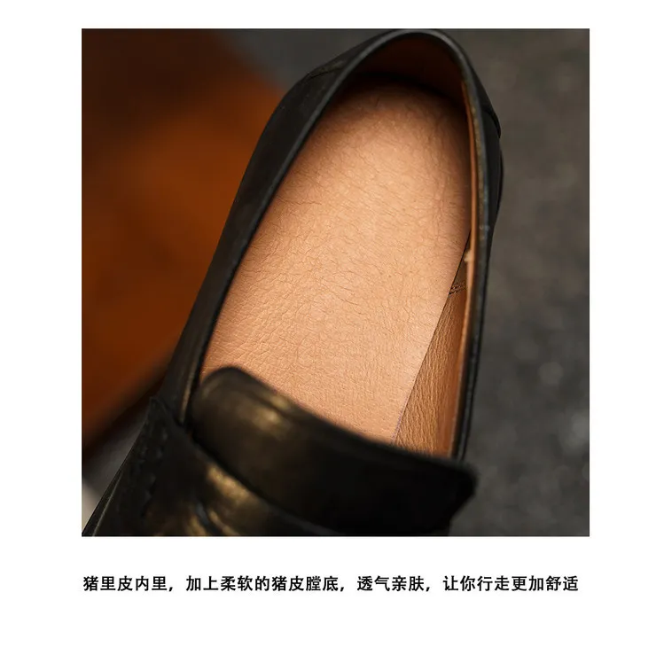 Spring single shoes, round toe, thick sole, chunky heel, slip-on fashion women's shoes, 12-15n