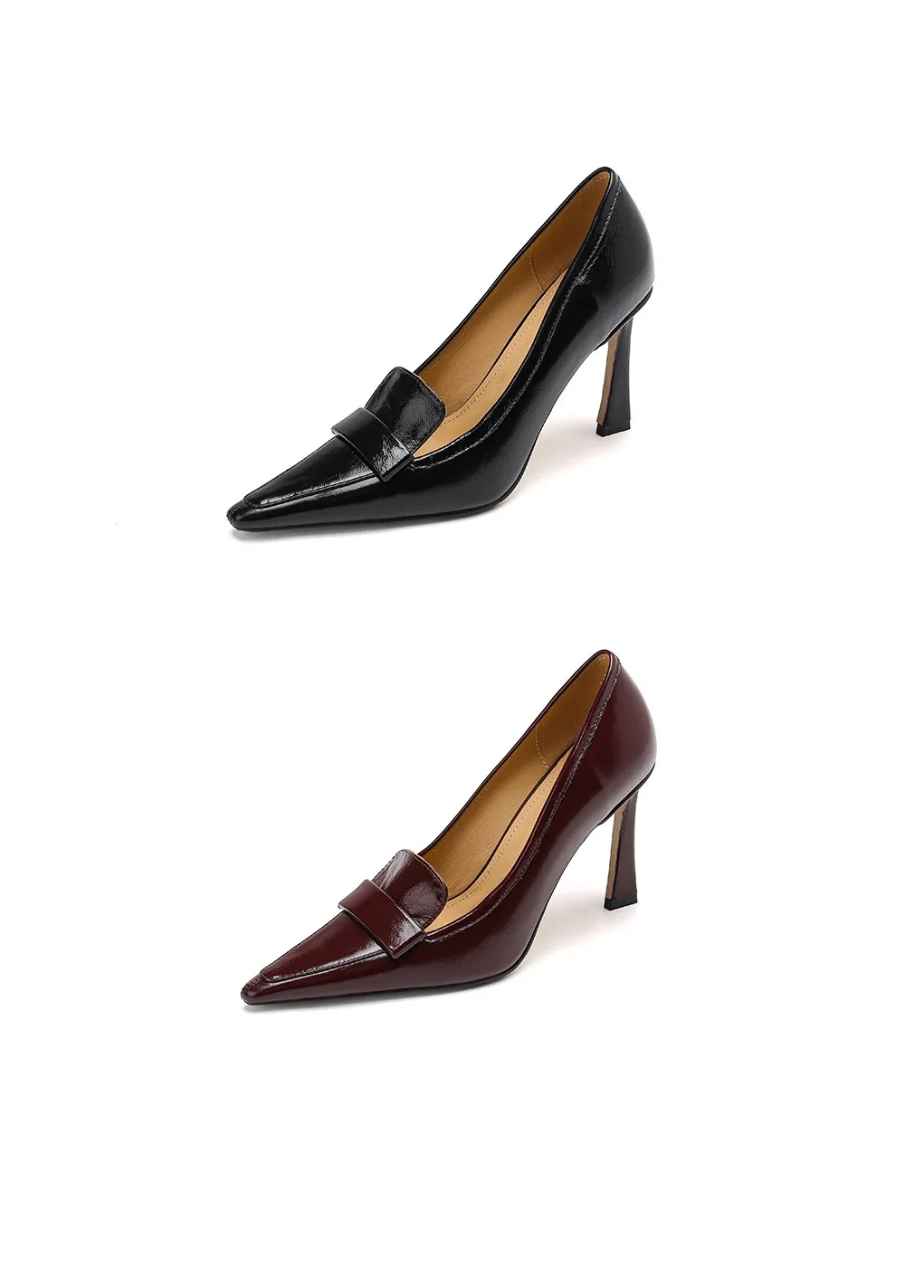 Stylish French high heels, elegant stiletto heels, retro style, durable pointed toe, low-cut, sophisticated high heels for women.