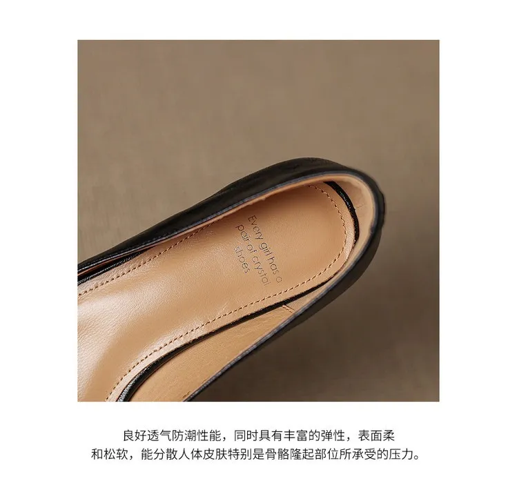 Spring and Autumn French-style sheepskin mid-high stiletto heels for women, elegant, versatile, suitable for commuting, fashionable pointed toe low-cut shoes.