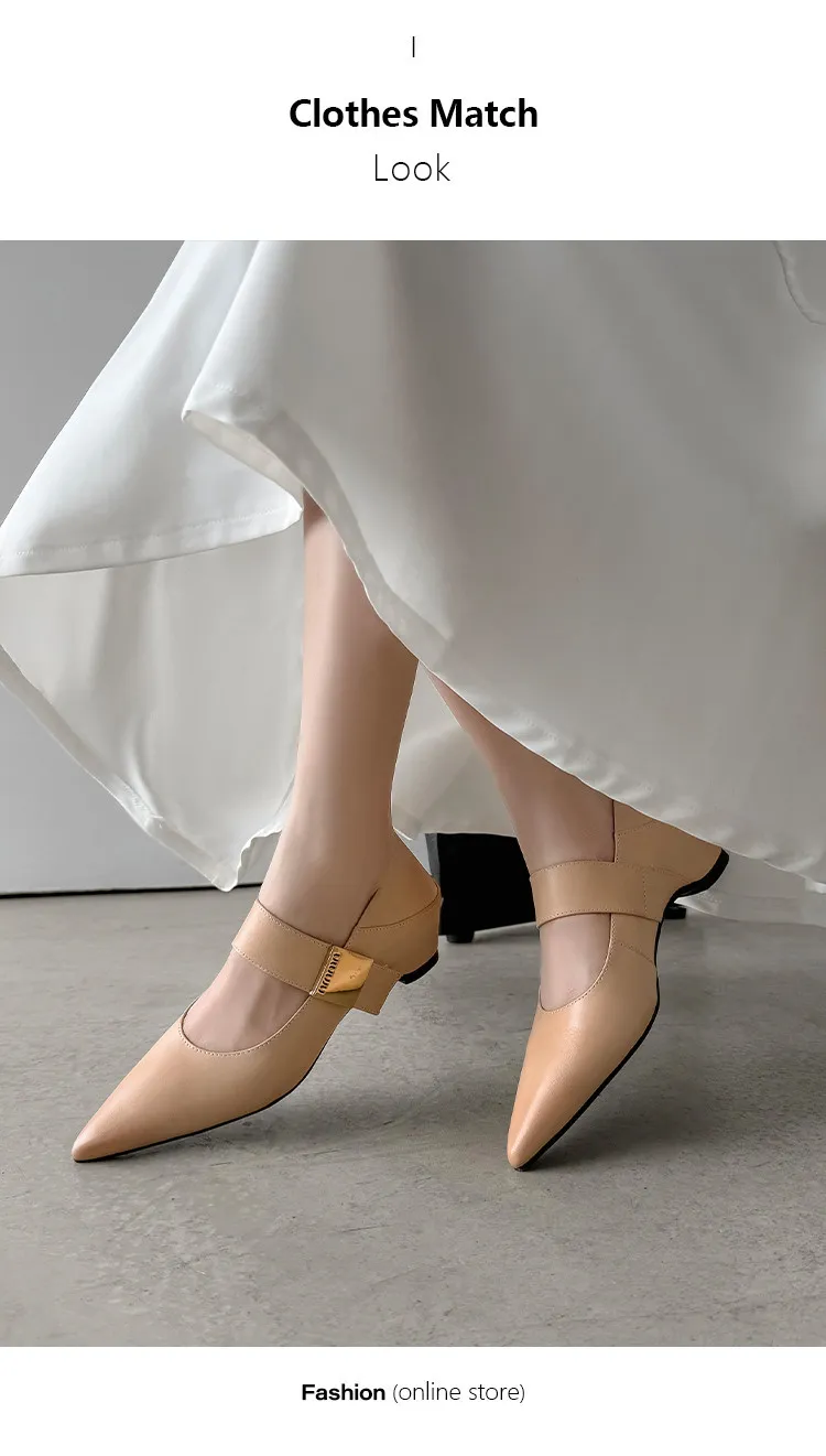 Women's low-cut pointed-toe wedge heel cowhide fashion shoes, black, gray, apricot, 12-17i