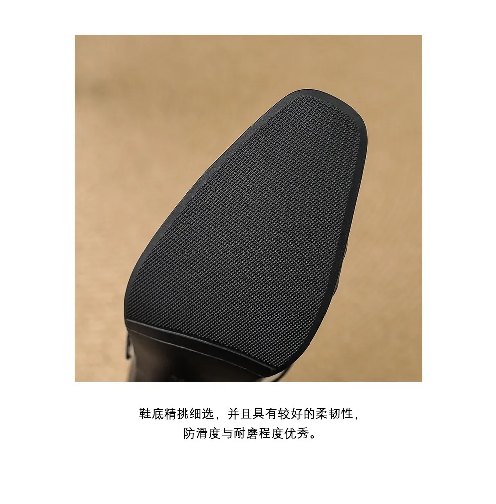 Fashionable spring and autumn hollowed-out shallow open single shoes, first layer washed cowhide square toe Mary Jane shoes for women