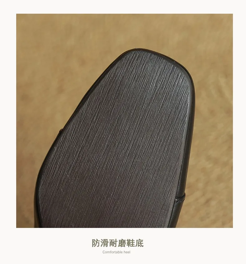 Spring and Autumn Fashionable Low-Cut Mary Jane Shoes with Chunky Heel, Top Layer Cowhide, T-Strap